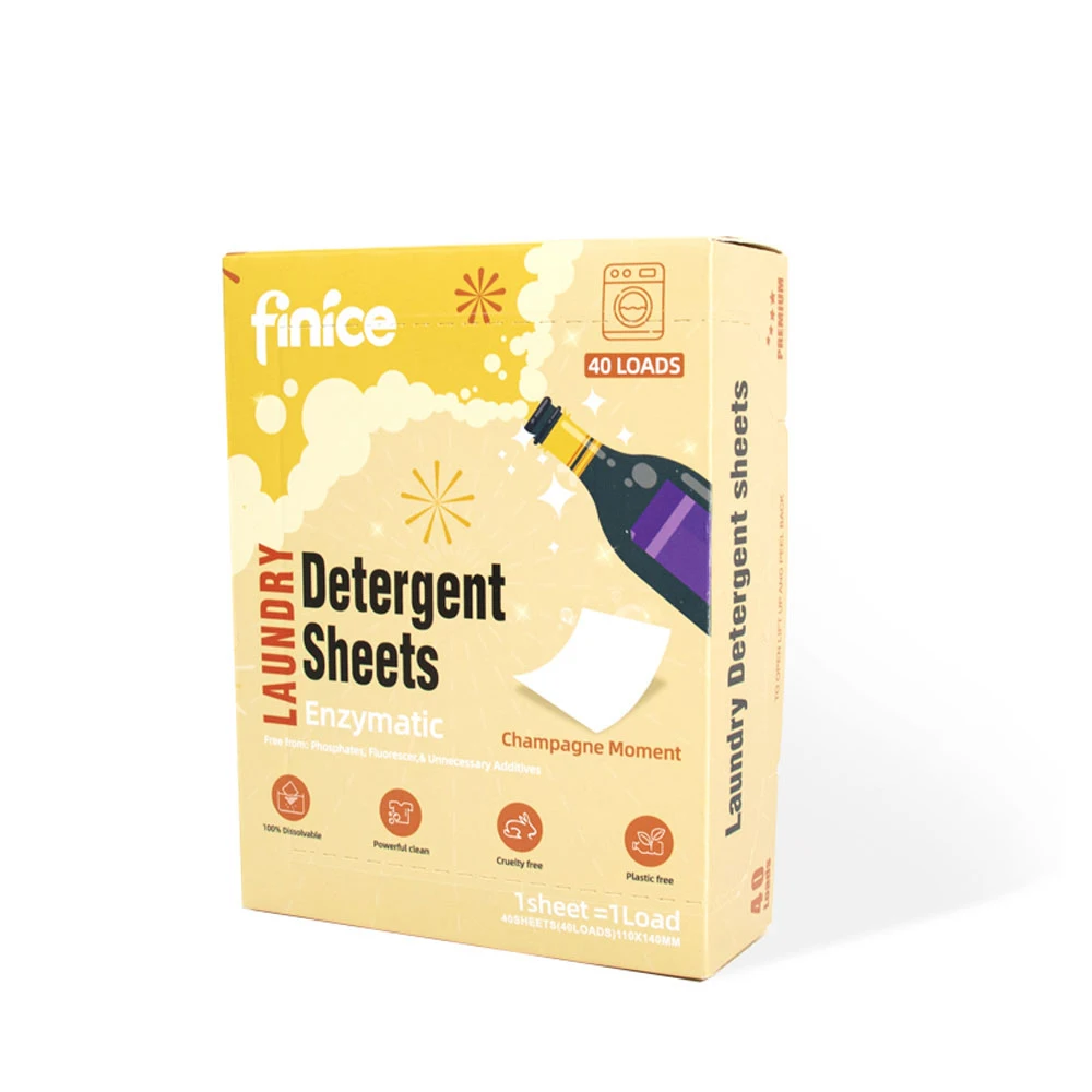 finice OEM/ODM Private Label Eco Friendly Natural Detergent Sheet Biodegradable Washer Soap Strips Laundry Detergent Sheets