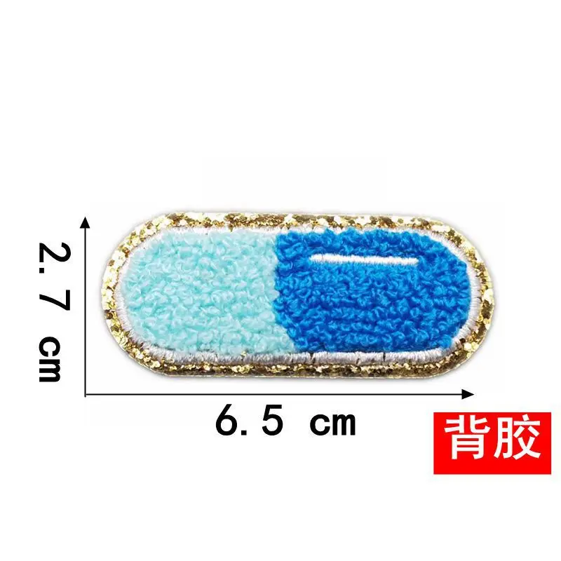 Wholesale Chenille Diamond Iron On Patches Custom Glitter Sequin Chenille Embroidery Patches Stick On For Clothes Hat