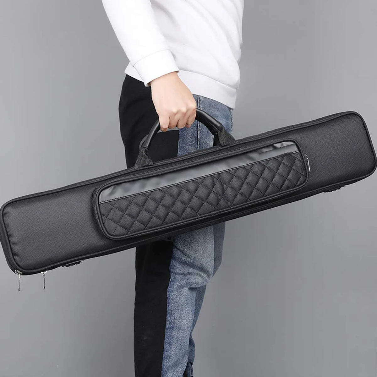 Custom Soft Snooker & Billiard Carrying Case with Waterproof Double Shoulder Straps 3 Butts & 4 Shafts Pool Cue Bag