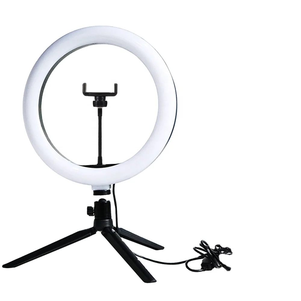 10 inch LED Ring Light Photographic Selfie Ring Light with tripod for Smartphone Youtube Makeup Video Studio Tripod