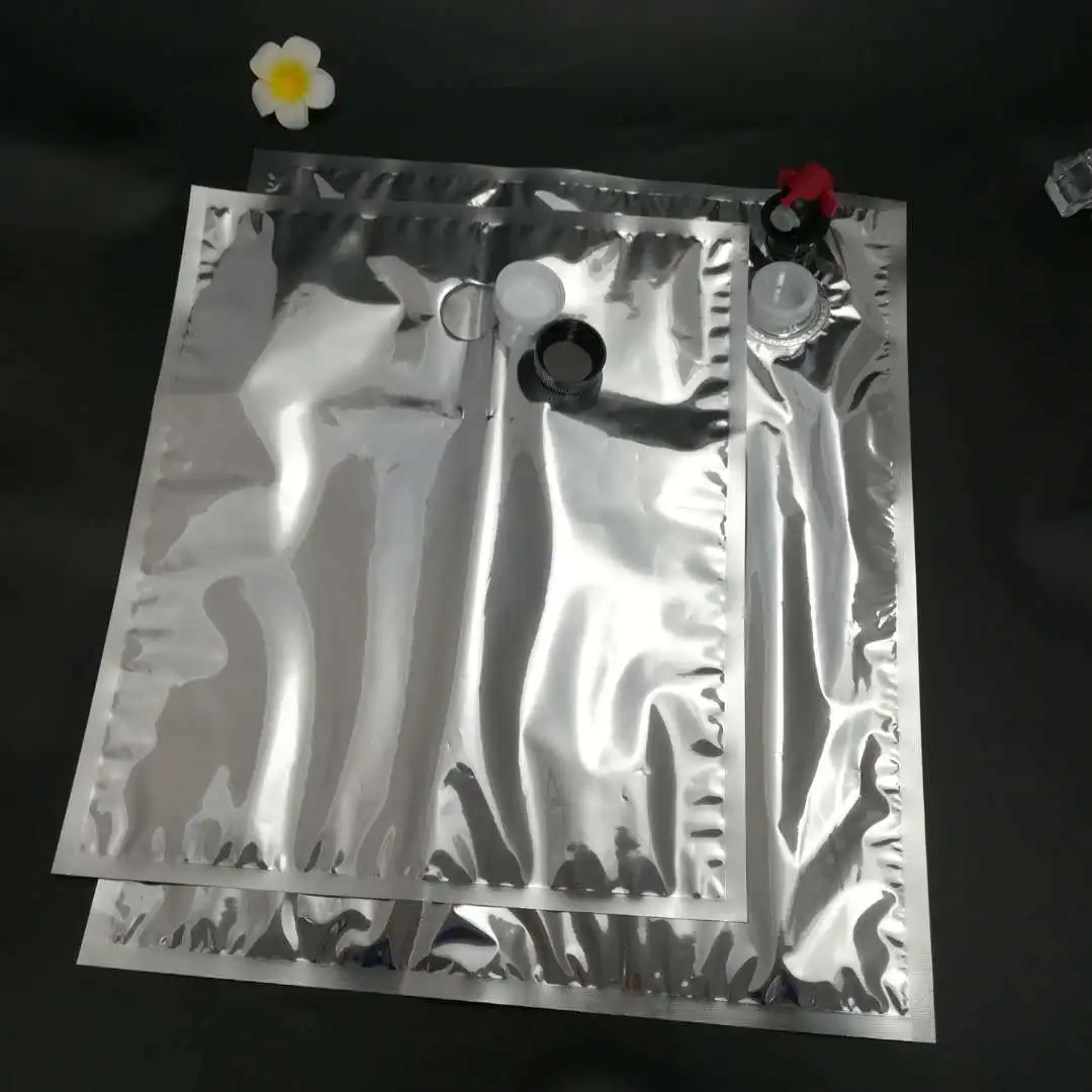 Aluminum plating in box liquid wine beverage plastic packaging bag with dispenser emergency water bag