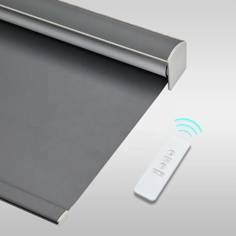 Custom Thick Waterproof Fabric Roller Shade,Motorized Blinds Full Blackout Motorized Roller Blinds