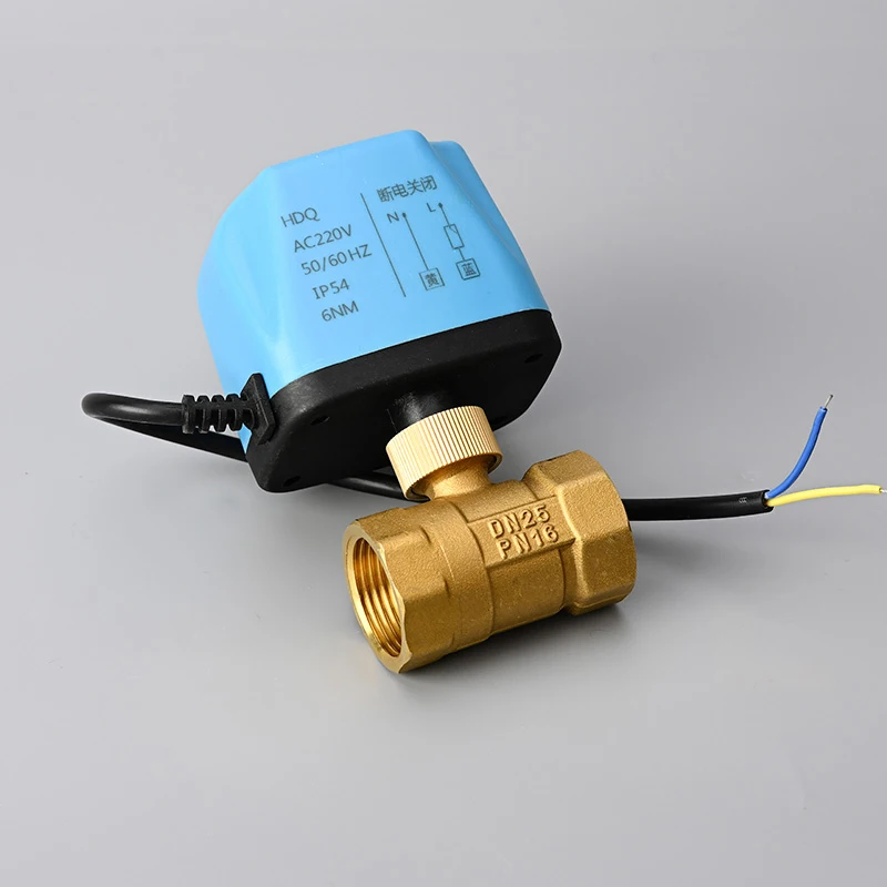 1inch two way motorized ball valve 220v  two-wire 2 point control brass electric ball valve with electric actuator