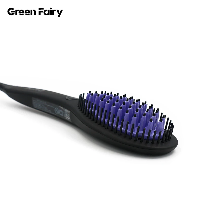 
2 in 1 ptc heating ionic brush hair straightener hair brush straightener comb 