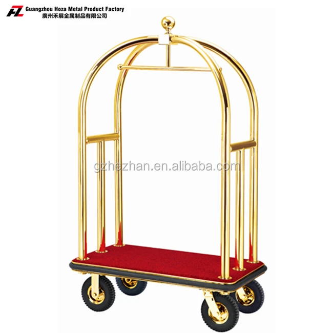 
High Quality Heavy Duty Hotel Bellman Carts Metal Baggage Luggage Cart Luggage Trolley 
