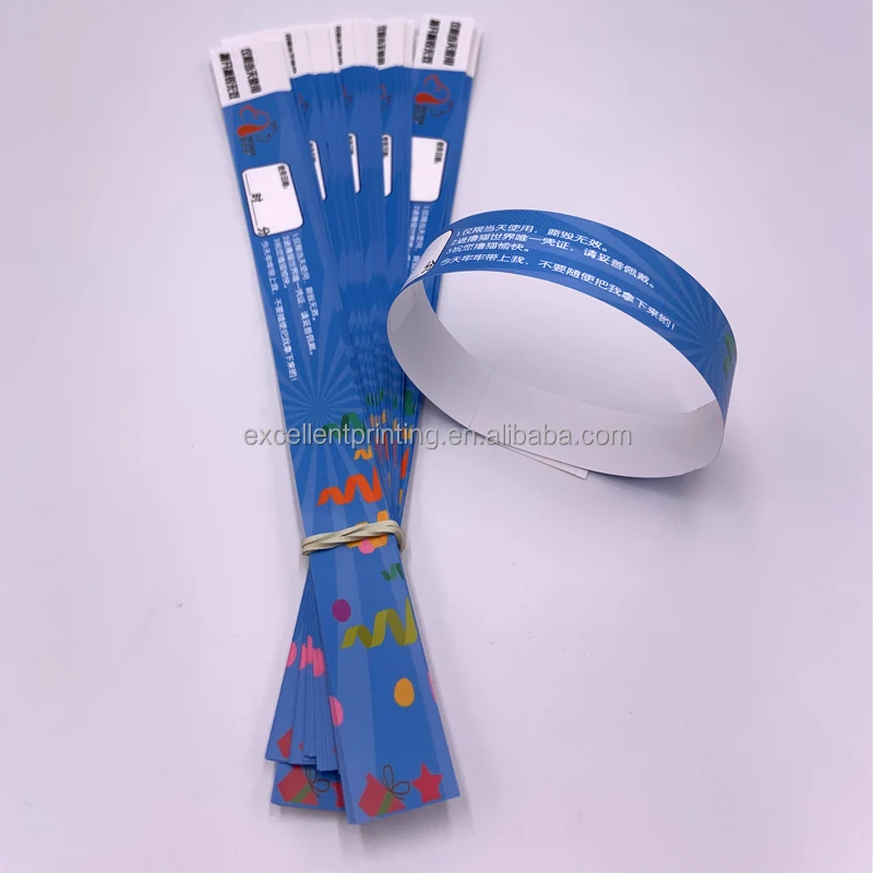 Free Design Free sample Custom Logo PP Synthetic Paper Bracelet Paper Synthetic Paper Wristbands For Events