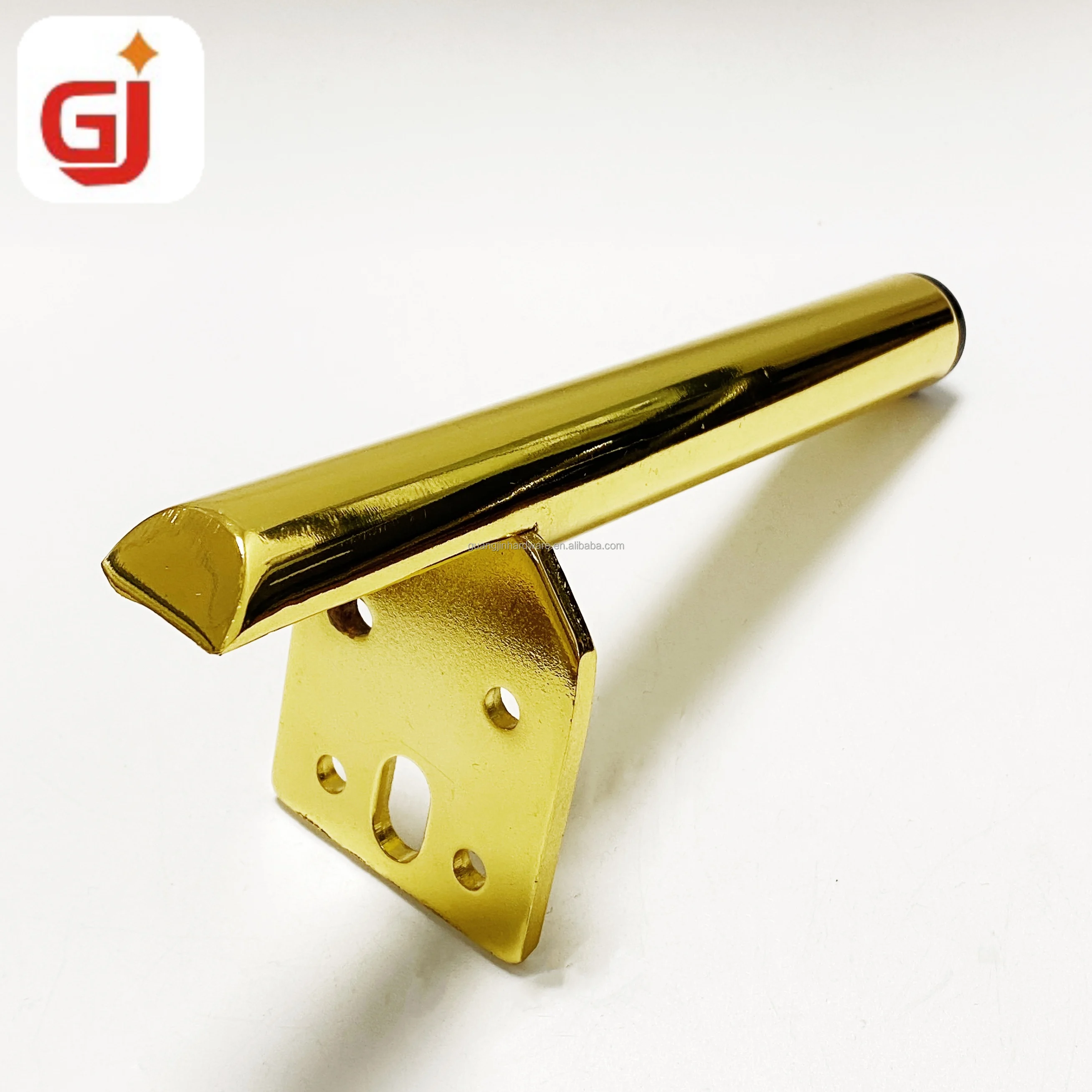 Gold color tube 7 shaped sofa legs kitchen cabinet metal iron support furniture legs bedside table legs