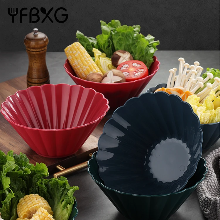 Custom wholesale PP food preparation basin salad mixing containers bowls set plastic catering