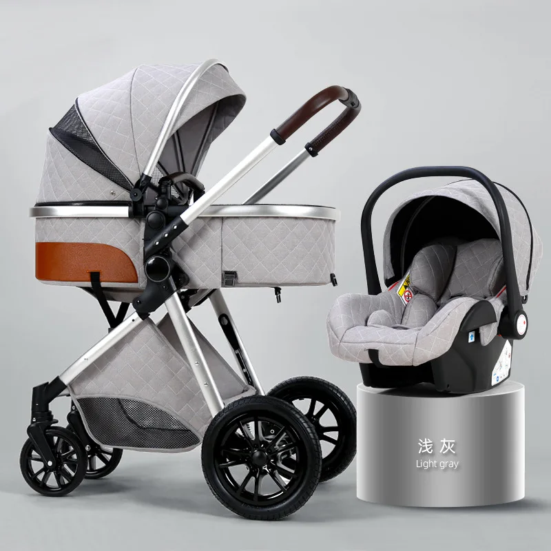 China Manufacturer Sun Shade Baby Pram 3 in 1 convertible light weight Baby Stroller With Car Seat Base