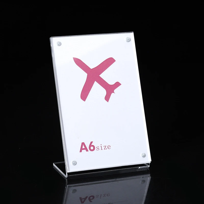 Promotional decoration 4x6 5x7 magnetic acrylic display stand Vertical  horizontal plastic menu photo picture frame with magnet