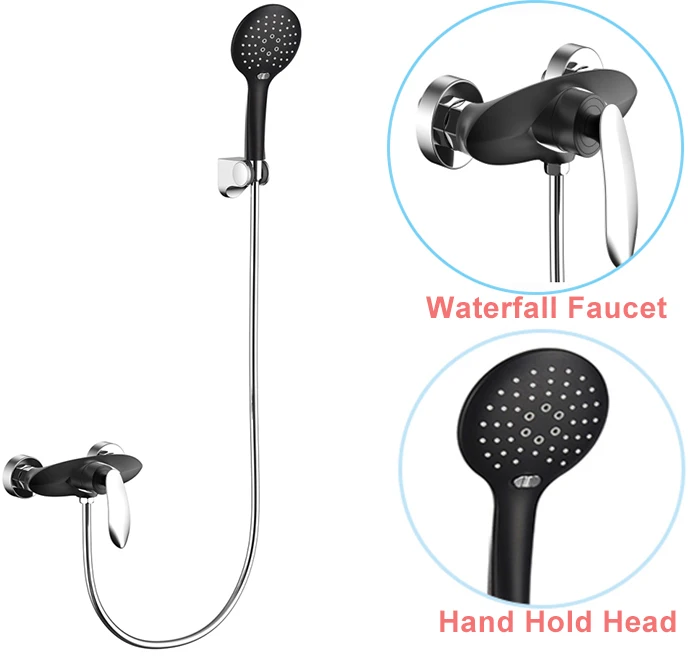 NA13410 Dual Handle Bathroom Faucet And Bath Shower Mixer Set