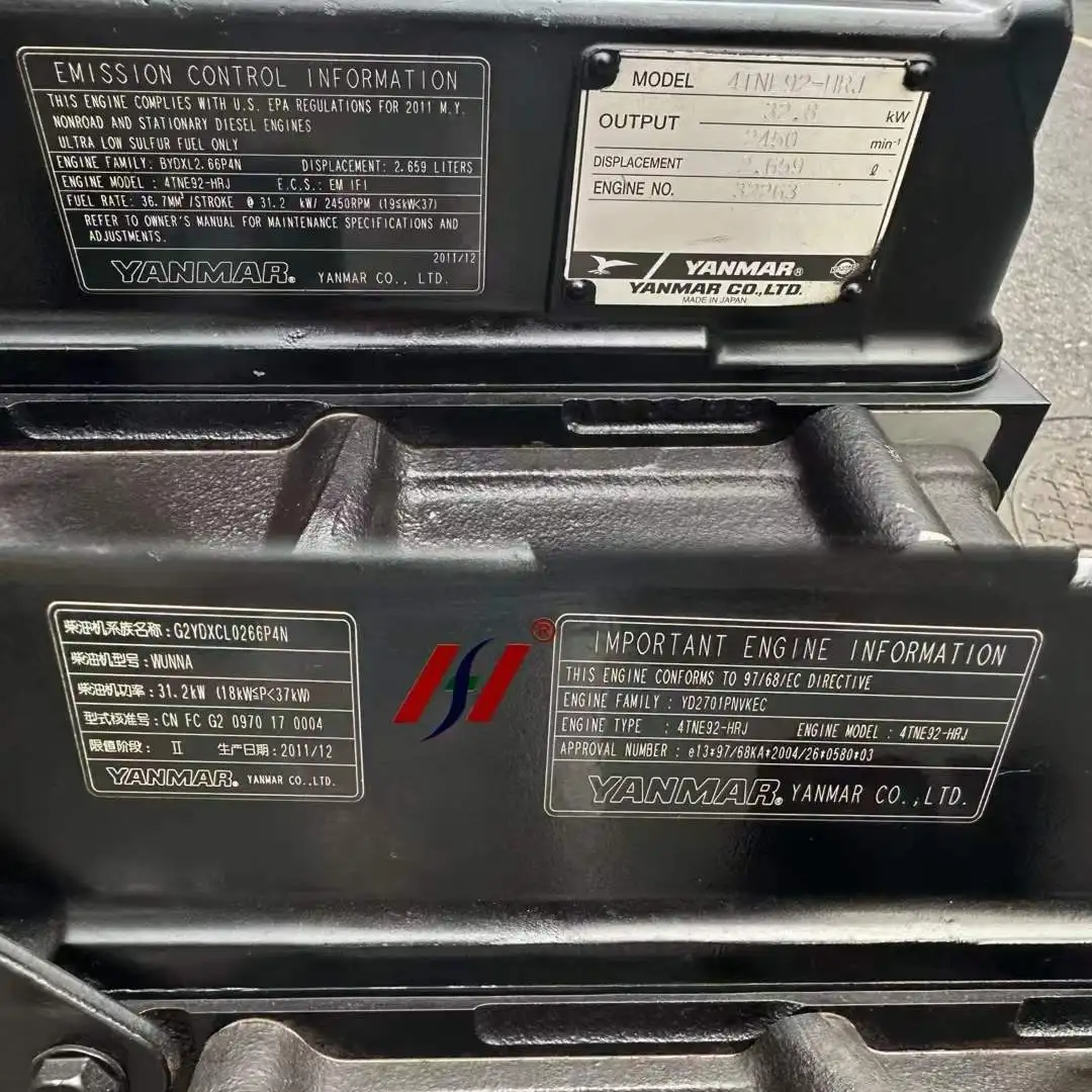4-цилиндровый 4TNE92-HRJ дизельный двигатель 32 8 кВт для Yanmar 4TNE92 мотор