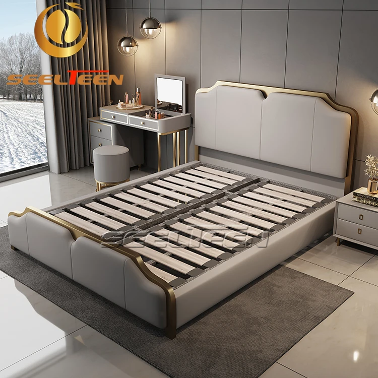 Золотой край роскошный отель спальня полный подгонять спальные наборы мебель