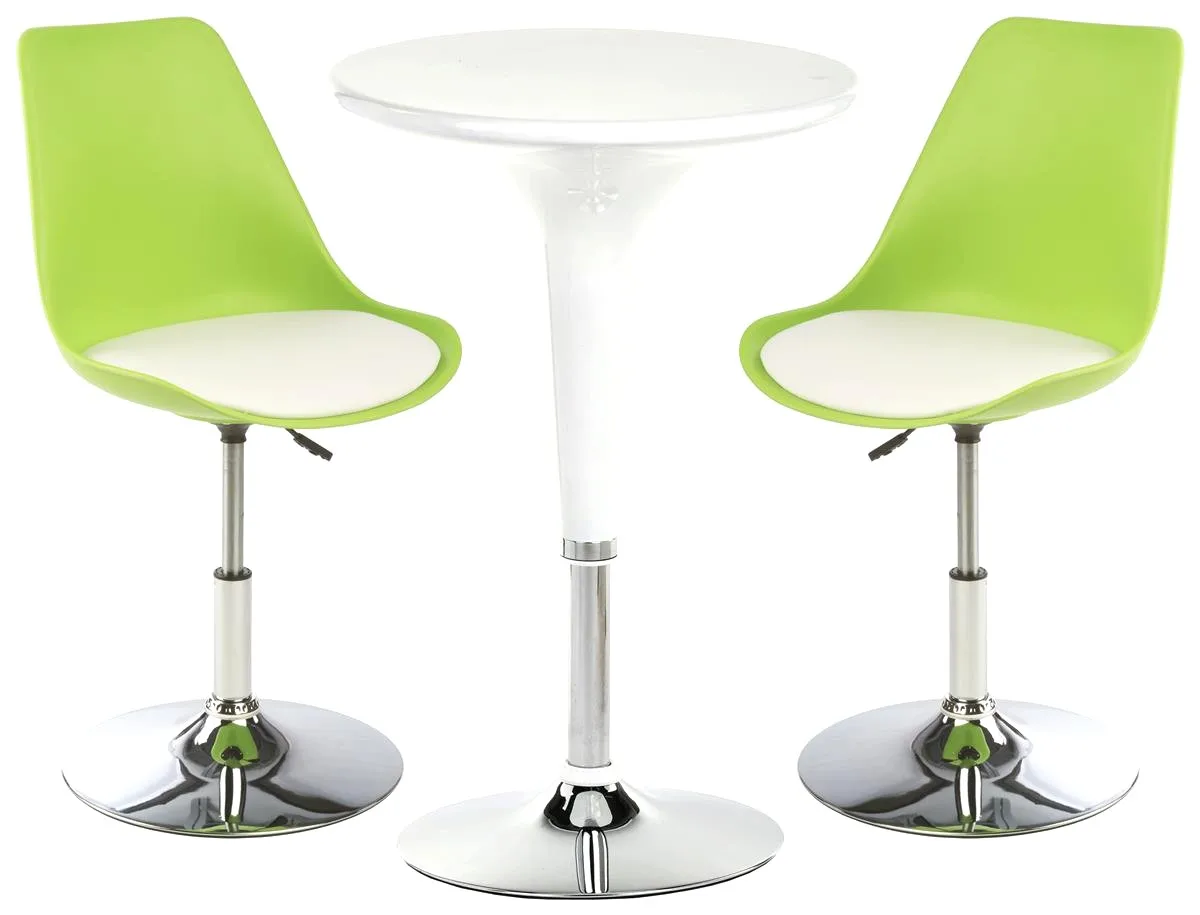 China Best Price Home Club Ajustable Bar Smooth Chromed Base Small Round Plastic Top Bar Table For 2 Seats