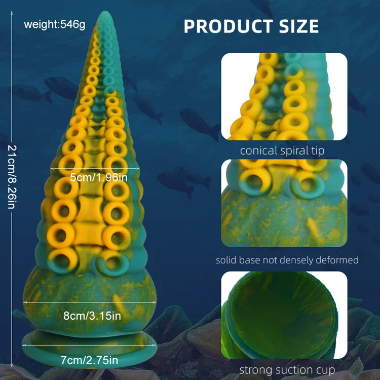 Tentacle Toys, Thick Octopus Huge Anal Dildo of Premium Liquid Silicone with Strong Suction Cup for Vaginal G Spot Anal Play