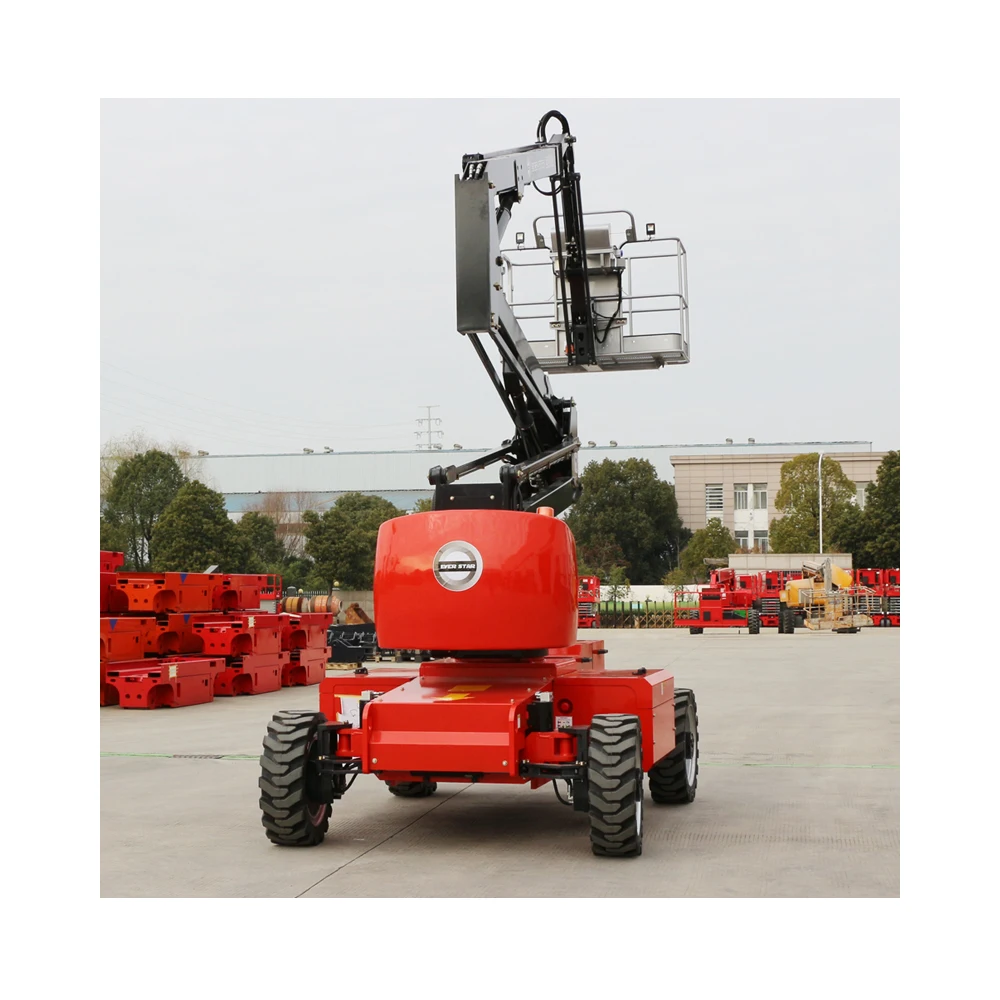 Cheap small 12-16m hydraulic articulated mobile portable cherry picker boom lift