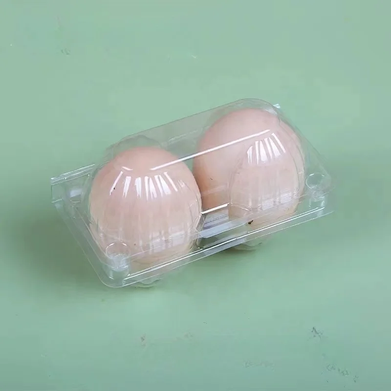 2-10 Holes Eco-friendly Plastic Egg Tray Clear PET Plastic Egg holder for Storage Clamshell Style Accept Custom