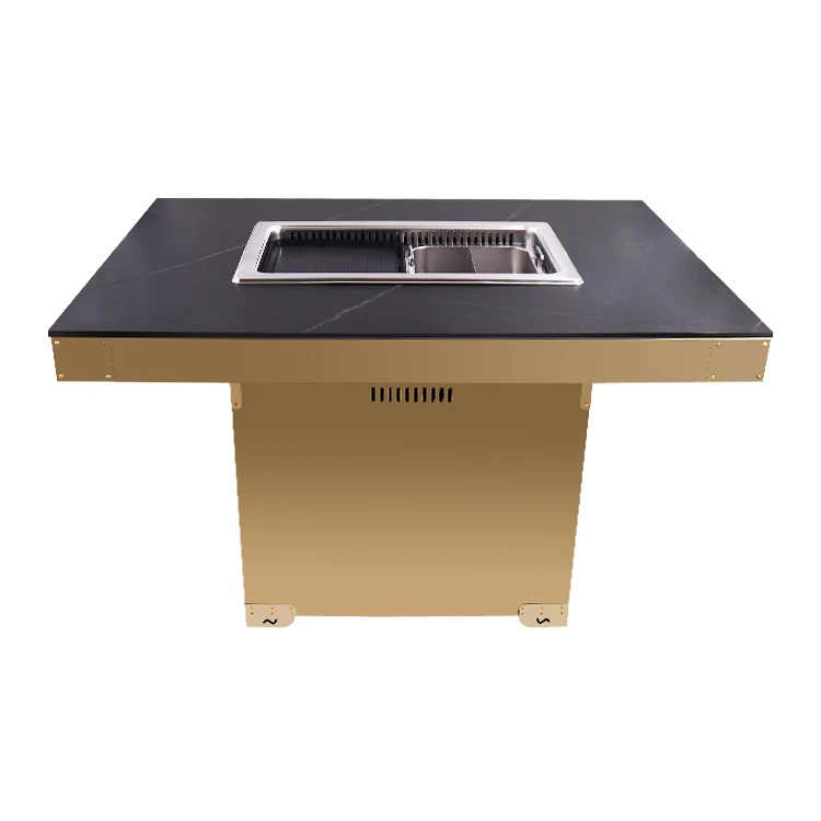 Wholesale Smokeless Indoor Korean BBQ Hot Pot Table Commercial Electric Dining Table