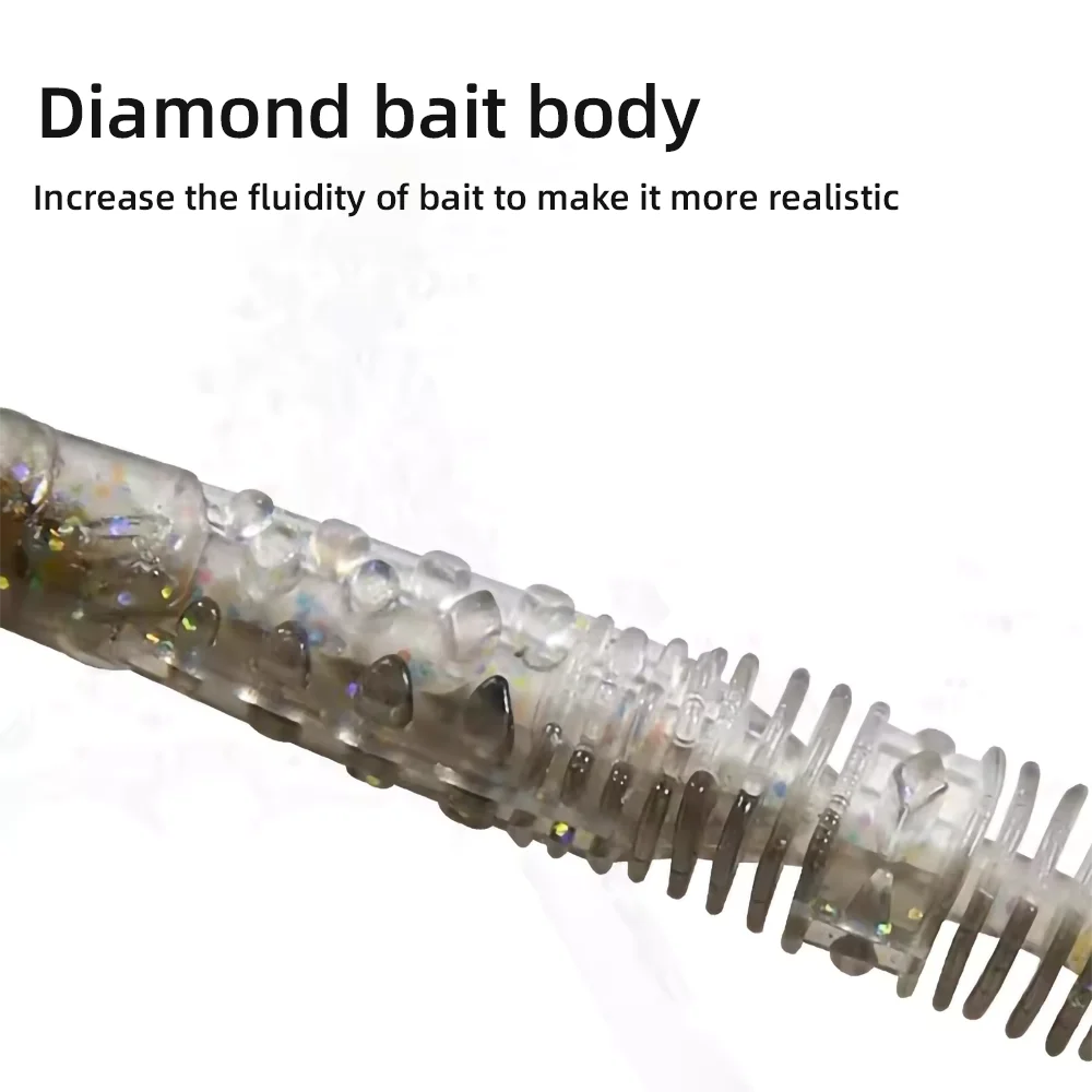 16pcs Soft Bionic Swimming Fishing Lure Simulation Loach Fishing Bait Worm Lure Kit Sea Fishing Accessories for Bass Trout Saltw