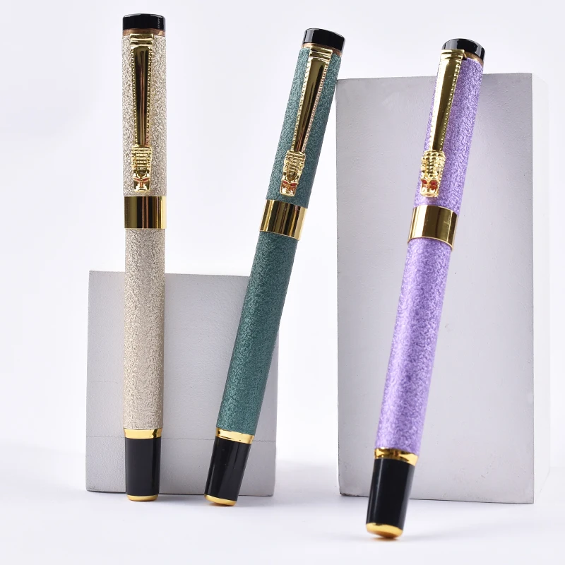 Heavy Luxury Promotional Gift Metal Roller Ball Pen Custom OEM Logo with Chinese Classic Dragon Clip