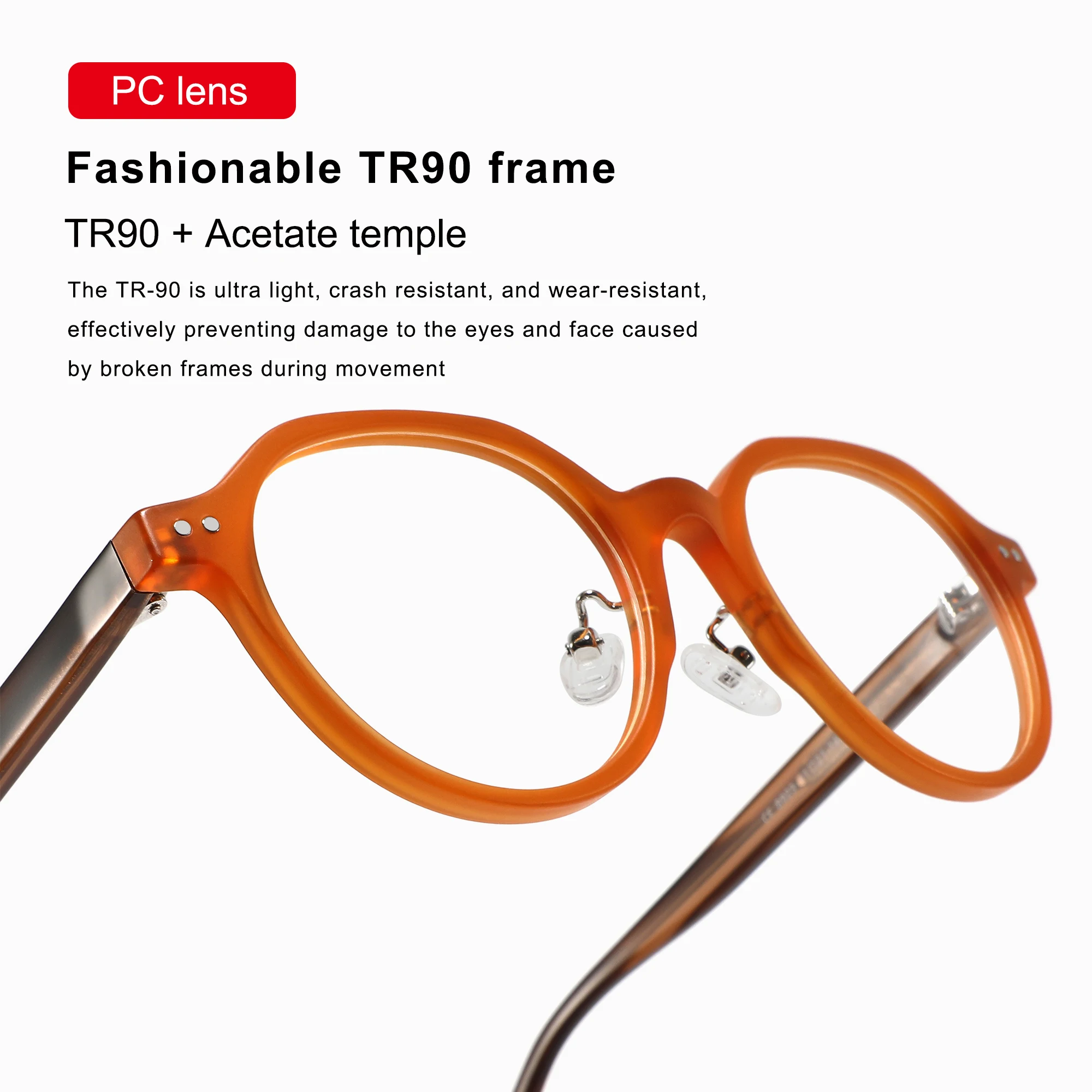 2023 Latest Good Quality Round Frame Acetate TR90 Eyeglasses Blue light Men Women Optical Glasses