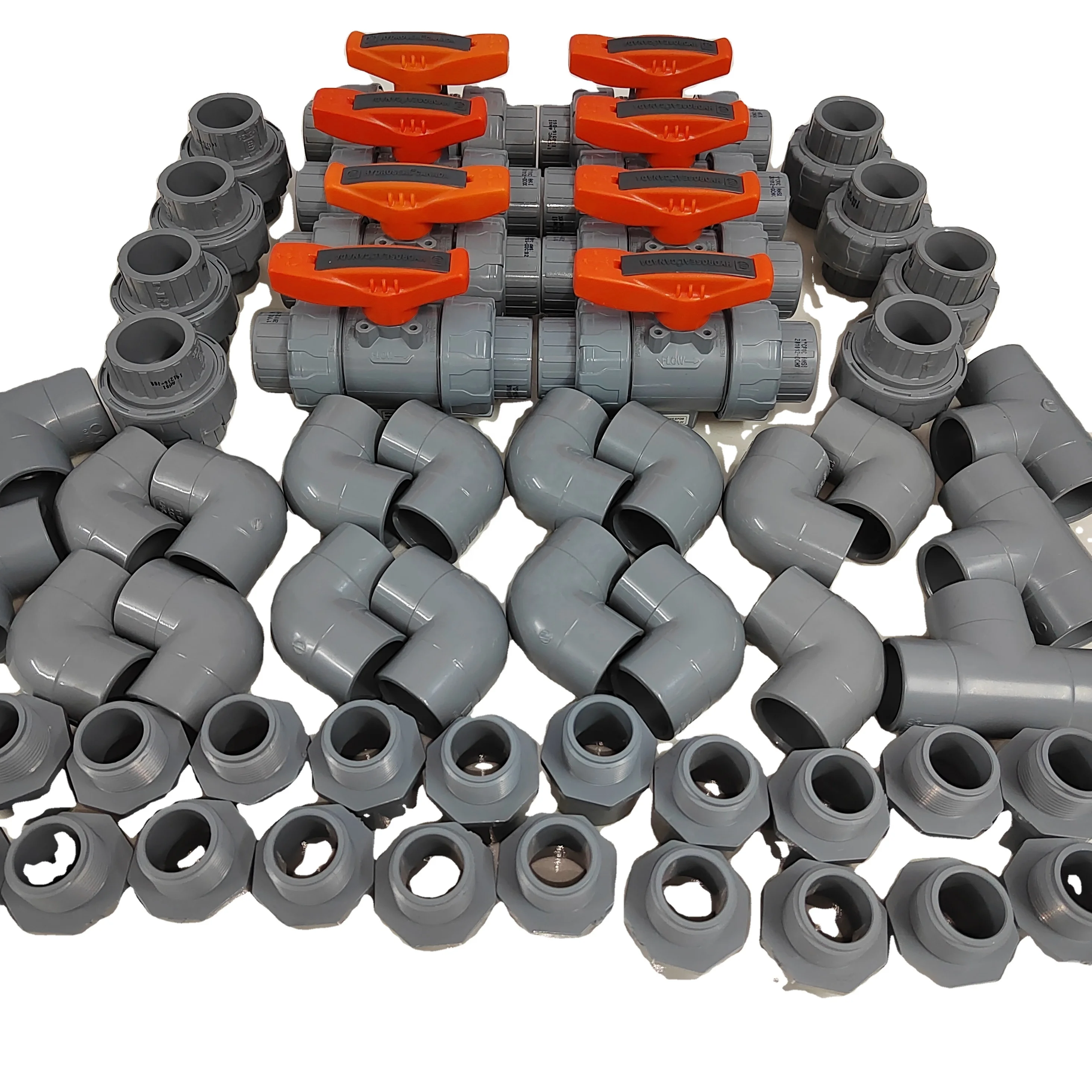 CPVC pipes, fittings and valves for industrial and chemical equipment installation (ANSI standard /DIN standard)