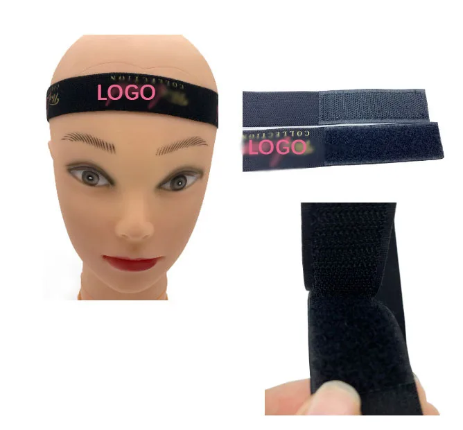 Making Wig Hair stand Lace Net Sewing Custom LOGO Adjustable Elastic Melt Band For Wig Elastic Headbands