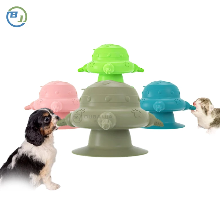 OBJ Factory direct sales baby pet dog dog cat food silicone feeders Breast milk pacifier 4 mouth pet feeding with suction cup