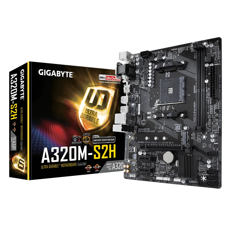 New Gigabyte A320M S2H M-ATX AMD A320 DDR4 M.2 USB3.1 STAT3.0 32G AM4 Socket Mainboard Desktop Motherboard