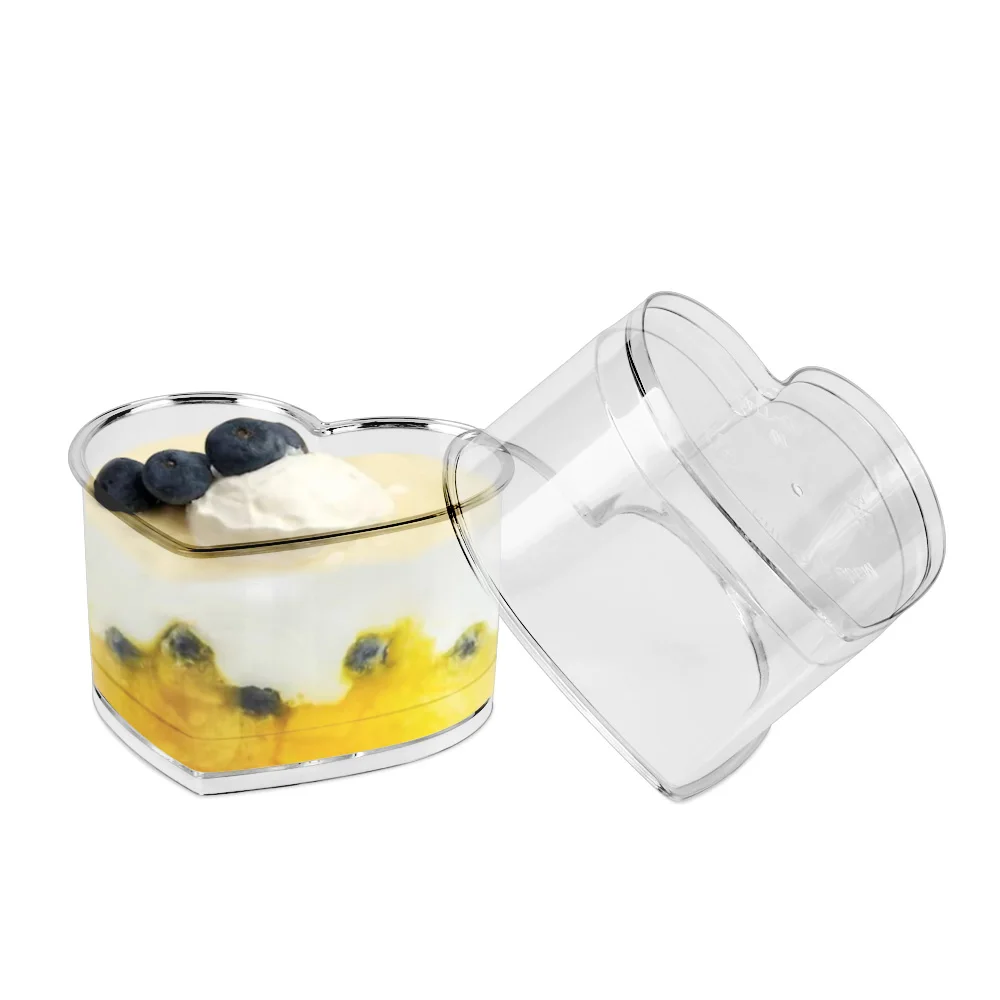 4 oz clear plastic cup jelly mold dessert heart-shape flower set Reusable Parfait Cups Serving Bowl Ideal for Sudoku cake cup