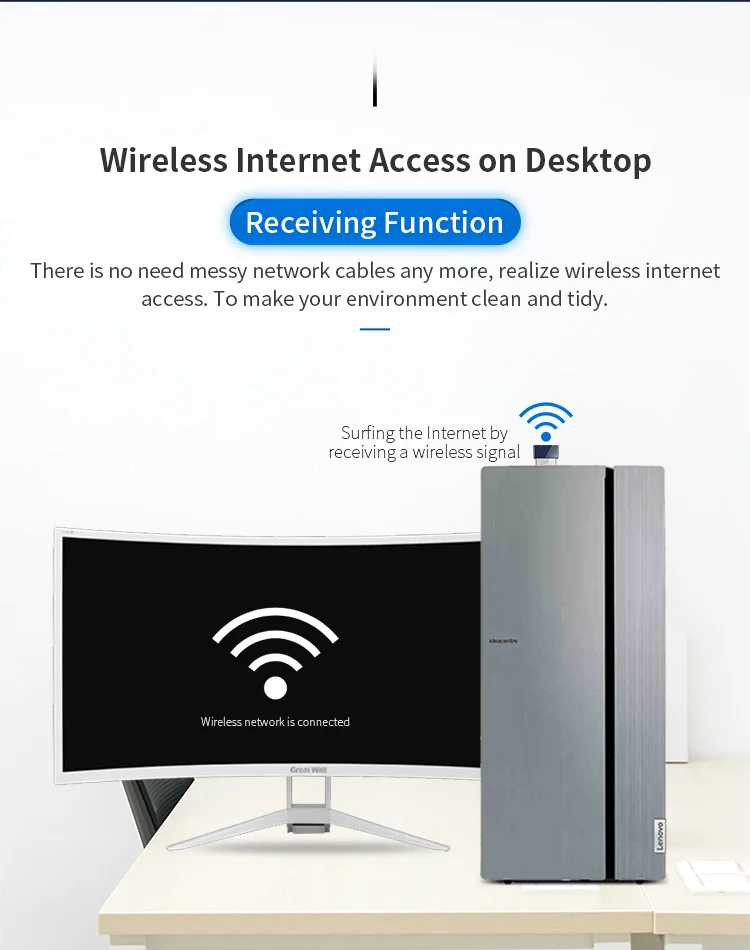 802.11n 2 4G сетевая карта 150 Мбит/с в 1 Wifi BT4.0 USB-ключ беспроводной адаптер для