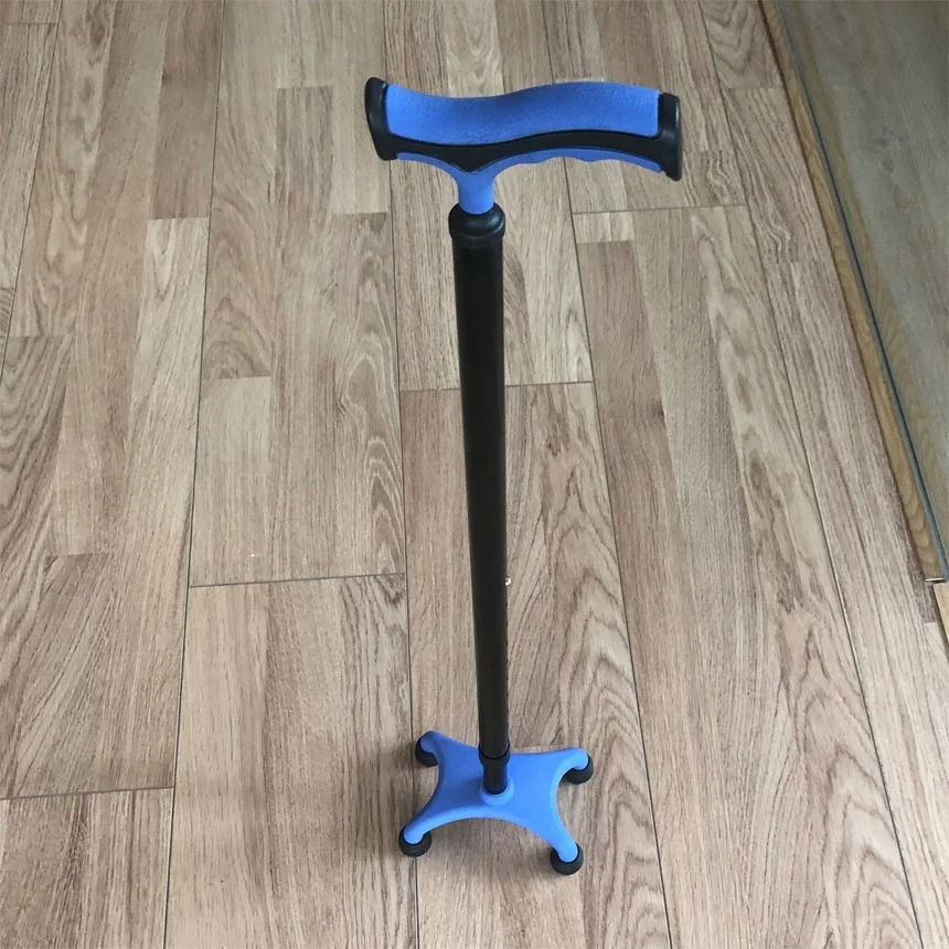 CA237 легкая алюминиевая четырехъярусная трость с мягкой ручкой для пожилых людей принадлежности реабилитационной