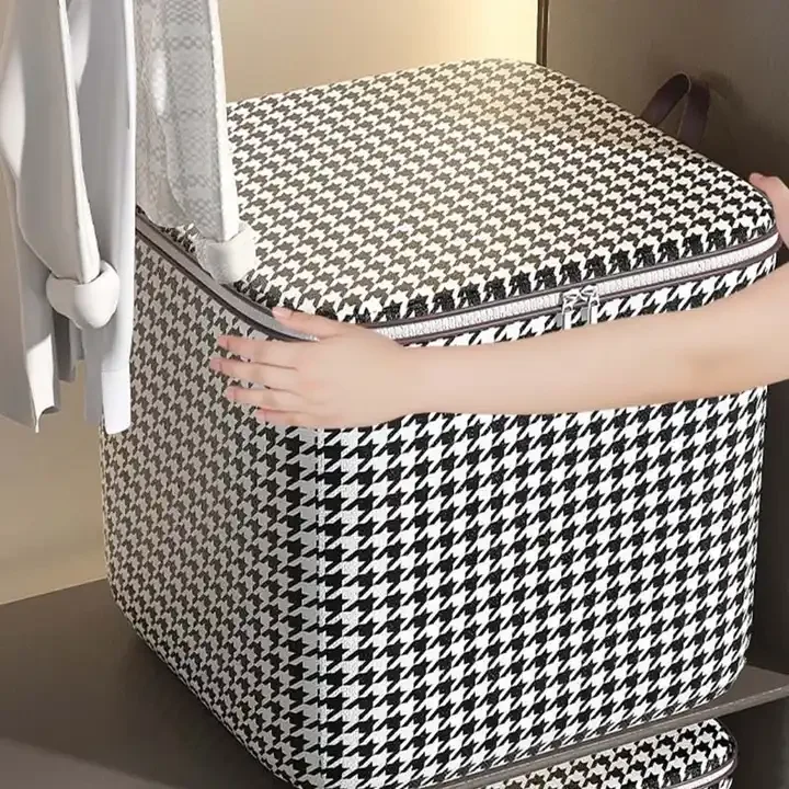 Thousand Bird Grid Non-Woven Quilted Bag Large 110L/140L/180L Home Textile Storage Bag for Dust Storage