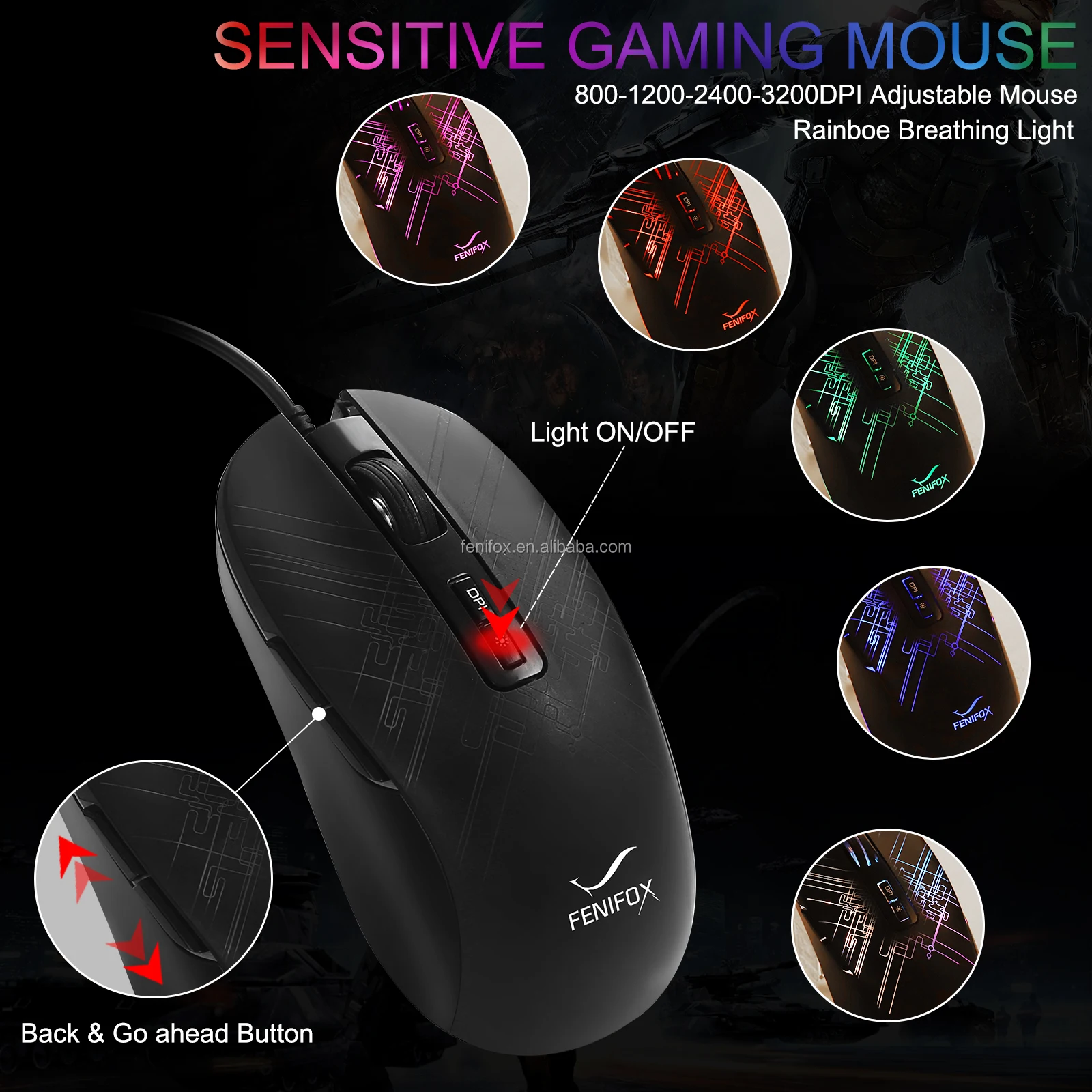 Big Palm Rest Ergonomic RGB Backlight Illuminated Game Light Gaming keyboard and Mouse Combo