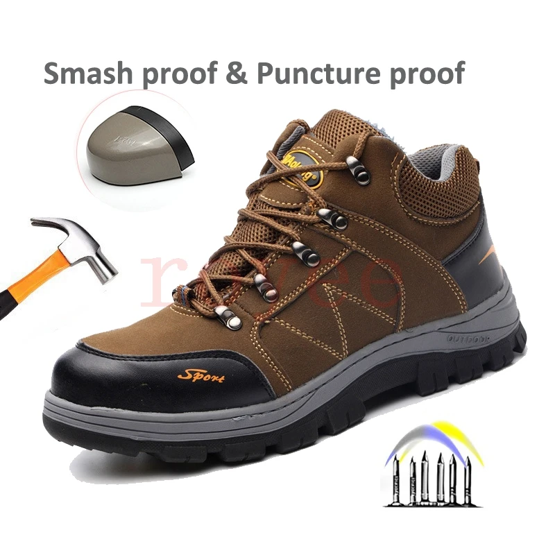 wholesale men for work Black Shoes Safety Boots for Men Indestructible Work Sneakers Protective Steel cap Shoes zapatos mujer