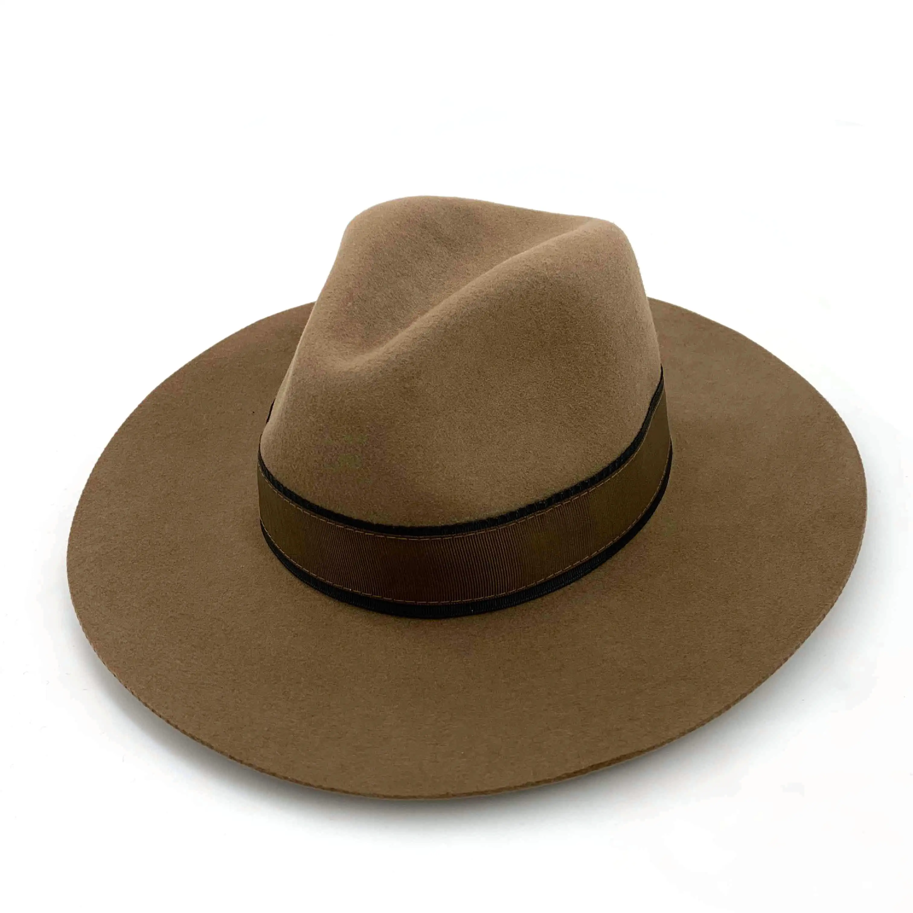
2018 Fashion Wool Felt Men Hat Wide Brim Fedora Floppy Leather Belt Hat 