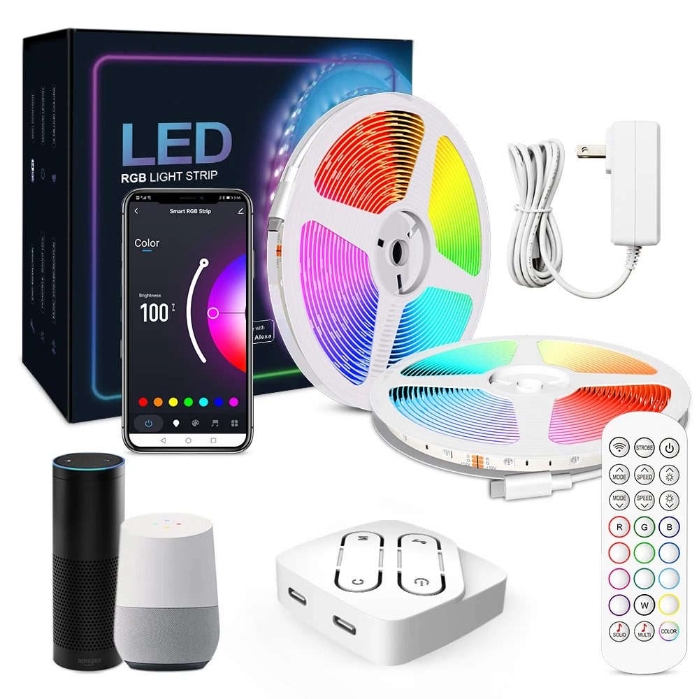 Factory Selling RGB LED Strip Light Flexible Remote Control Wifi Intelligent Multi-Color 5M 10M 5050 Tuya APP Music Light Strip