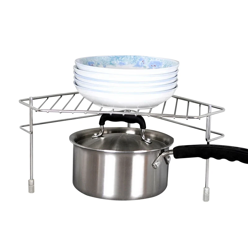 
Combination Kitchen Storage Shelf Bathroom Corner Shelves Corner Rack Pan Pot Divider Holder 
