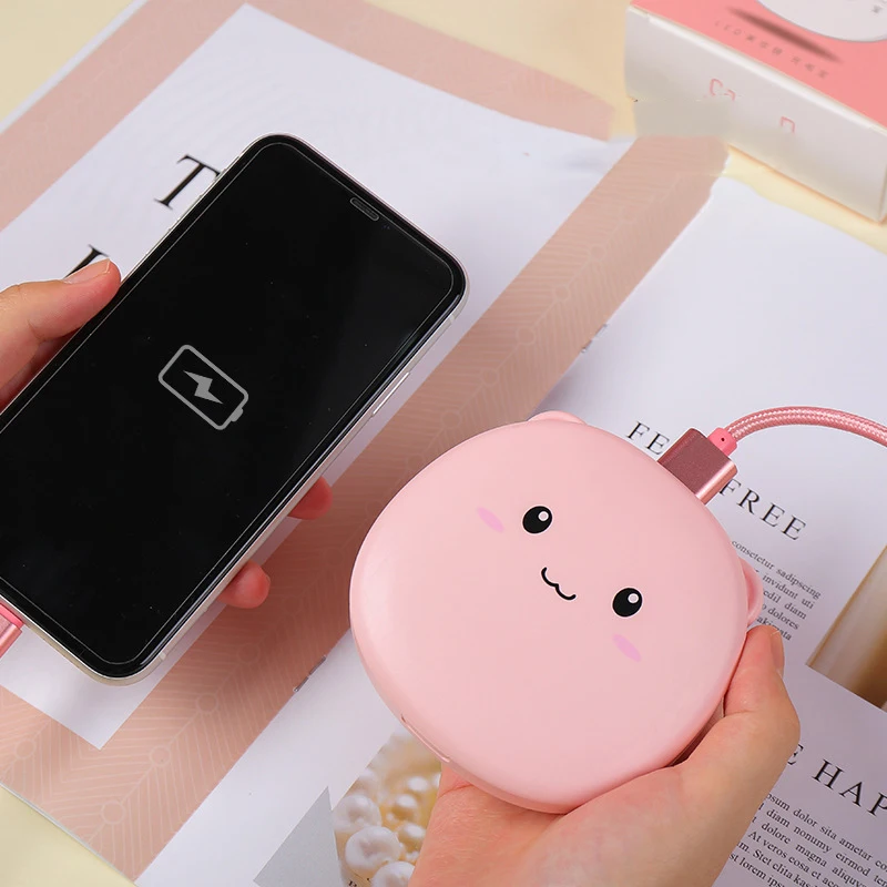 Новый зарядный грелка для рук 2 в 1 взаимный обмен данными между компьютером и периферийными устройствами Отопление мини портативный милый маленький подарок с косметическое зеркало с подсветкой для модниц