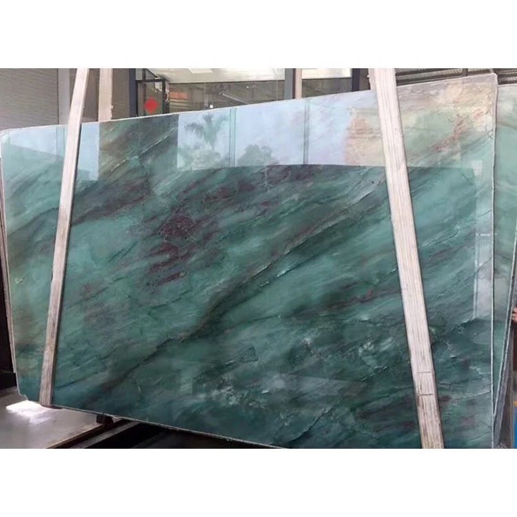 Natural Green Quartzite Countertops Brazil Emerald Green Quartzite Slabs for Countertop and Vanity Top
