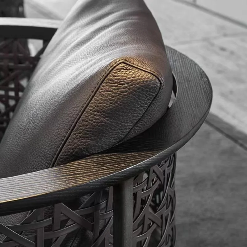 Italian modern simple single sofa Nordic living room bedroom designer creative weaving leisure chair