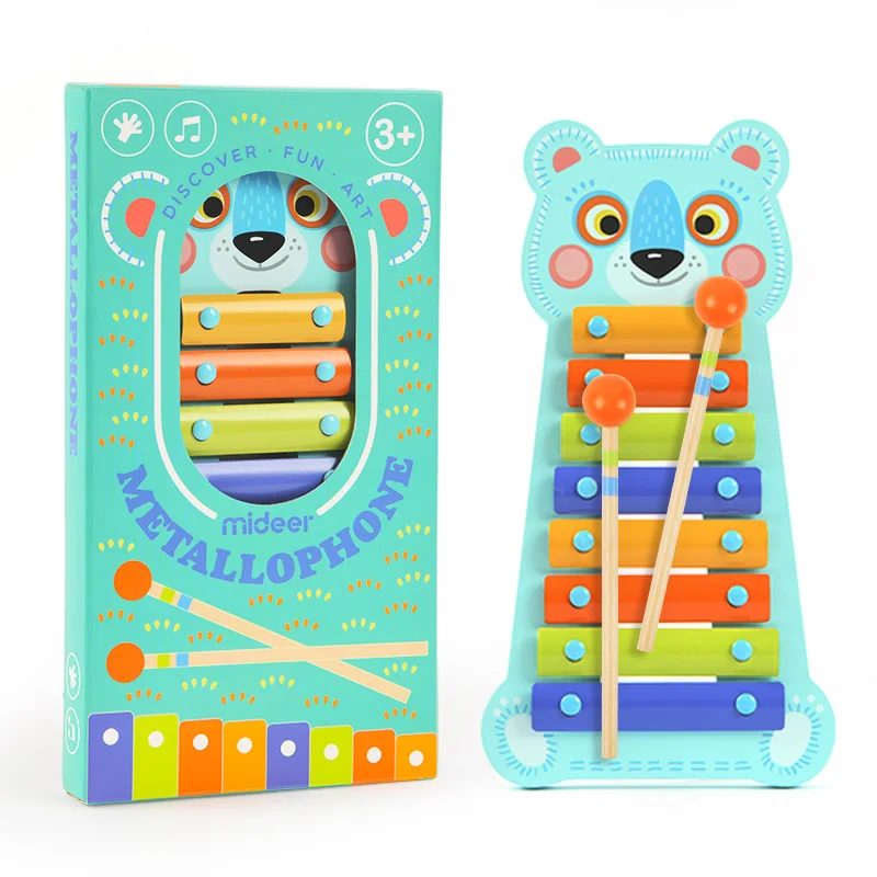 
Mideer Kids Educational Musical Instrument Toy, Wooden Knock Harp Toys 