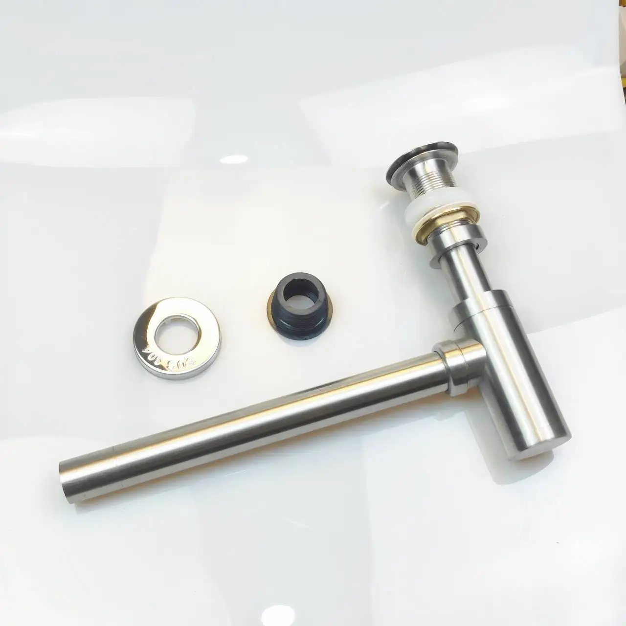 Kitchen Sink Drain P Bottle Trap Cylindrical Flat Bottom Pop Up Drain Basin Drain Sink Waste Bottle Trap