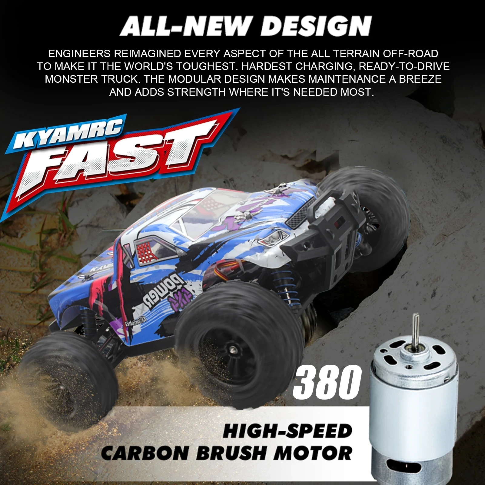 KY-2819A 2819A 1/18 High Speed Truck 4WD 35KM/H Supersonic Monster Truck Off-Road Vehicle RC Cars Toys