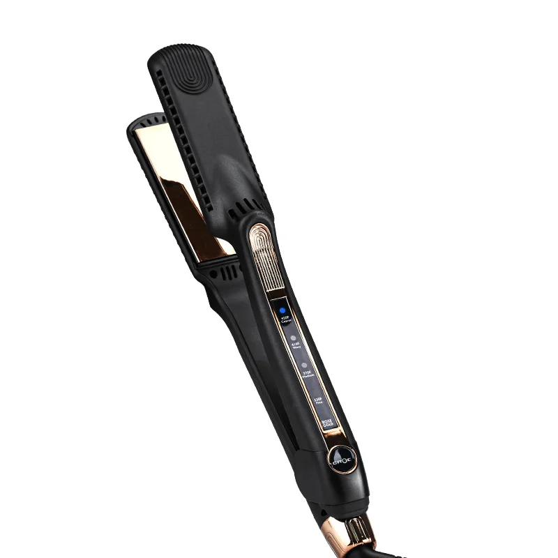 Newest Design Black Ceramic Flat Hair Iron Ceramic Infrared Hair Curler Iron Custom Flat Iron With Private Labels