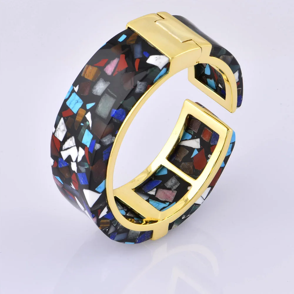 ChinChin Vintage Chunky 62mm Bangles Jewelry Women Trendy 18k Gold Plated Brass Adjustable Cuff Bracelets & Bangles For Women