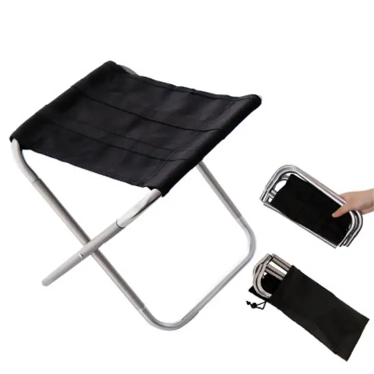 Ultralight Metal Aluminum Picnic footstool folded Outdoor camping mini fishing chairs pocket foldable stool for barbecue Hiking