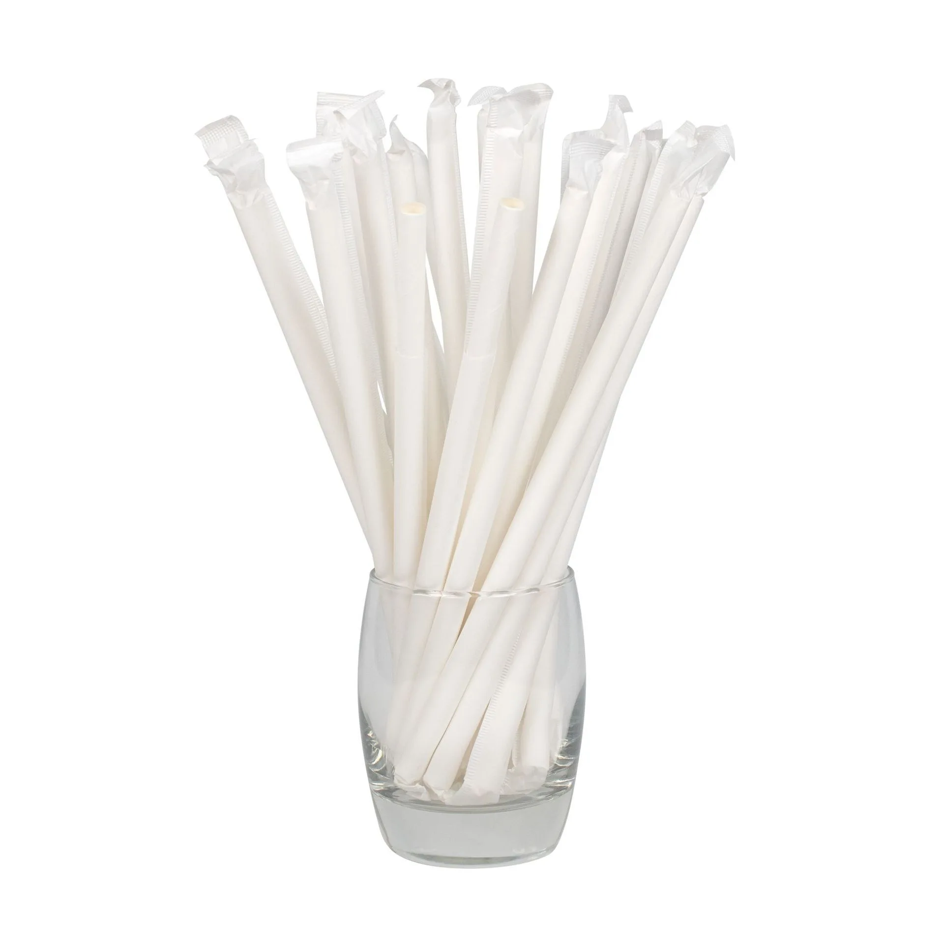 white nature individual pack drinking straw bubble tea biodegradable paper straws