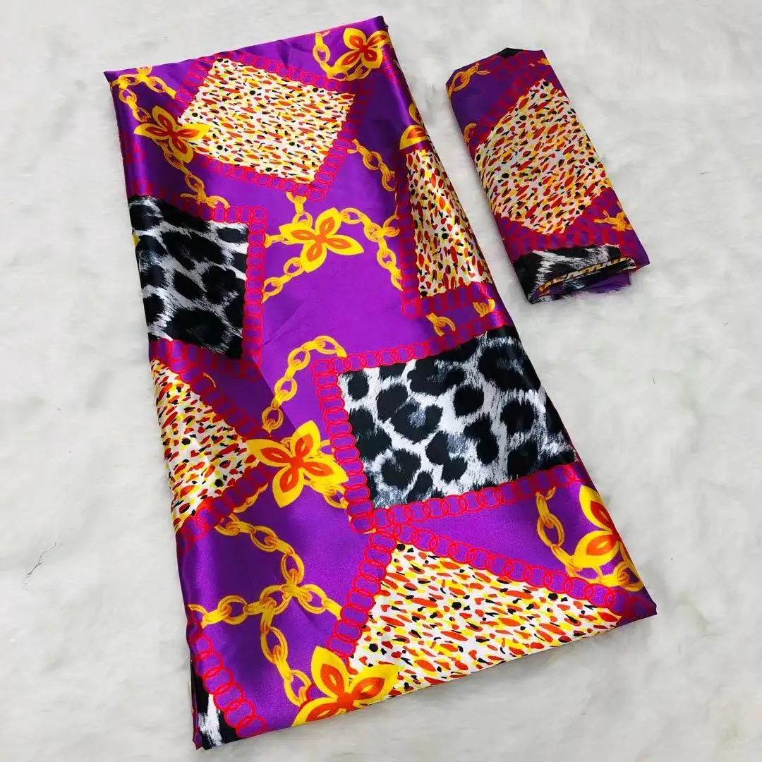 2021 new design African 100% real silk wax prints fabric 5+2 yards for woman clothes  KLS