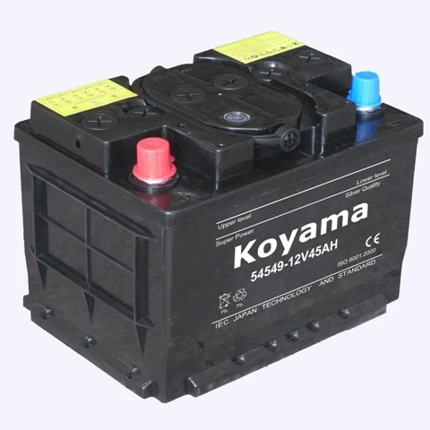 Dubai importer DIN45 45Ah 12V Dry charged car battery